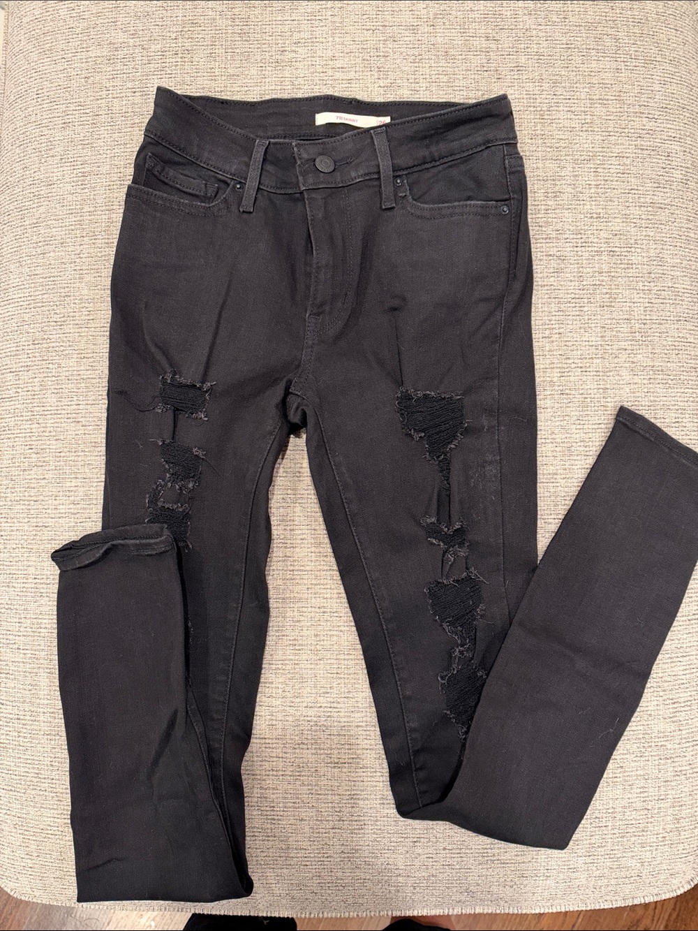 Levi’ s 711 Skinny Black Distressed Women's Jeans